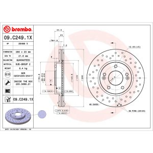 Kia Forte Brake Rotors (2) - Front - Brembo OE - Drilled Xtra - `14-`18